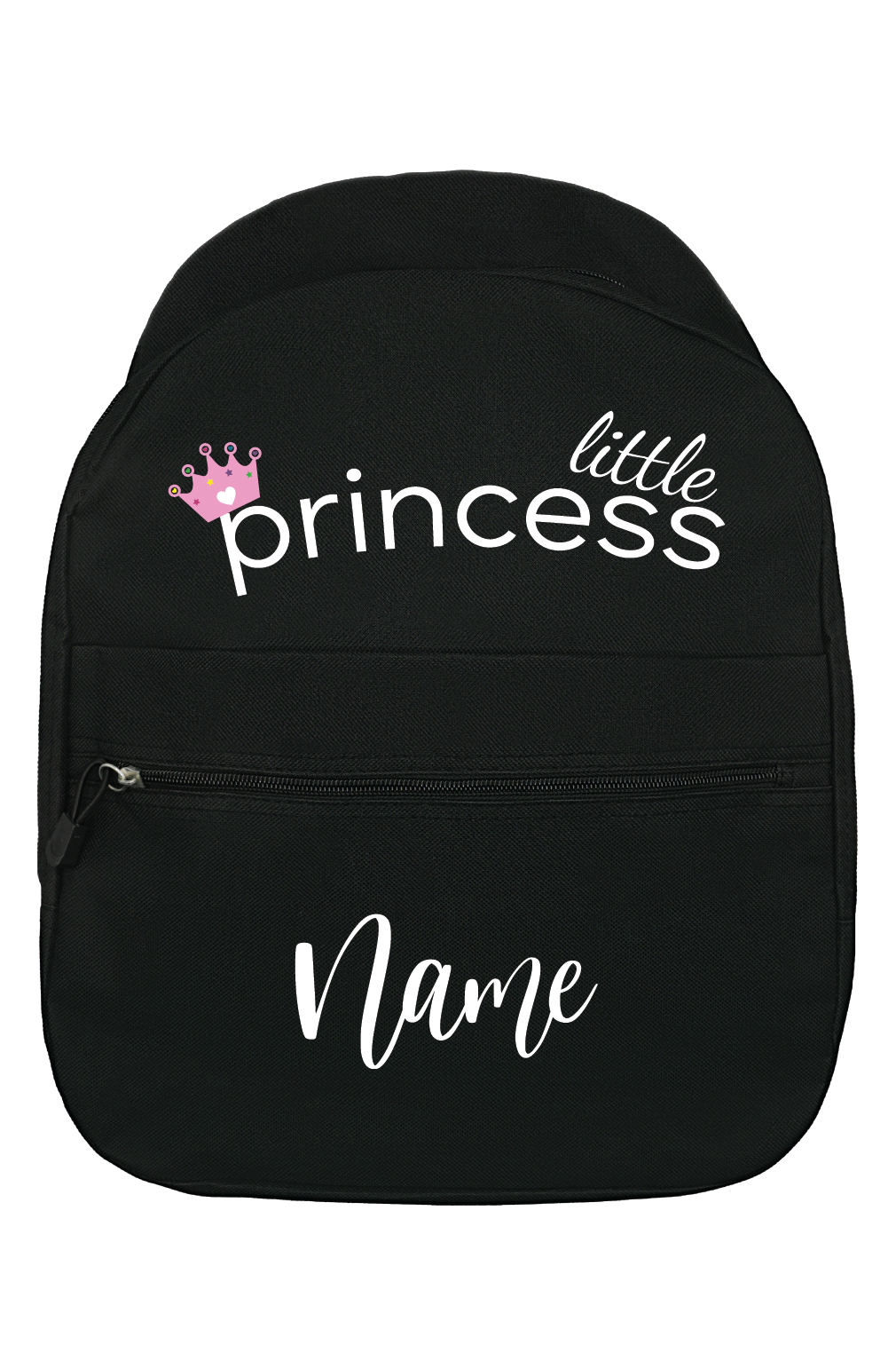 Personalised Little Princess Black Backpack for Girls